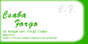 csaba forgo business card
